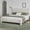 Cream, variant on 4 EVER WINNER Queen Bed Frame, White Queen Bed Frame, Upholstered Queen Bed with Rounded Legs, Boucle Bed Frame with Headborad, White