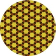 thumbnail image 1 of Ahgly Company Tapis d'Intérieur Rond Lavable en Machine Jaune Profond Transitionnel, 7 Pieds Rond, 1 of 7