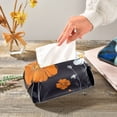 thumbnail image 5 of White and Orange Wildflowers Tissue Box Cover Leather Square Rectangle Tissue Box Holder for Bathroom Living Room Desk Office Decor, 5 of 7