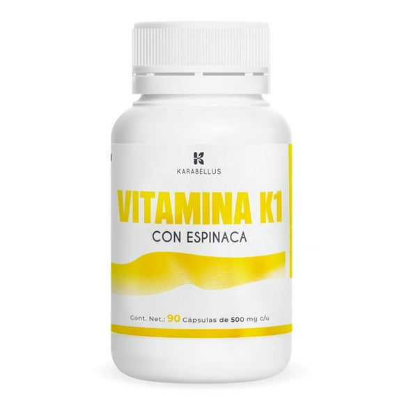 Vitaminas Karabellus Vitamina K1, Espinaca 90 cápsulas de 500mg. c/u