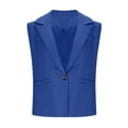 thumbnail image 7 of UAMVSH Women's Cropped One Button Blazer Vests Lightweight Sleeveless Jackets Tank Tops Casual Office Work Waistcoat with Pockets(Small,Blue), 7 of 7