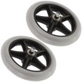 thumbnail image 1 of HAMPPLIES 2 Pcs Roues de Remplacement pour Poussette Roues avant de Fauteuil Roulant en Caoutchouc Gris -Directionnel, 1 of 6