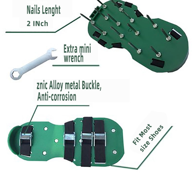Garden Grass Scarifying Shoes Lawn Spikes Scarifying Shoes Self-Leveling Epoxy Tools Lawn Punch Shoes