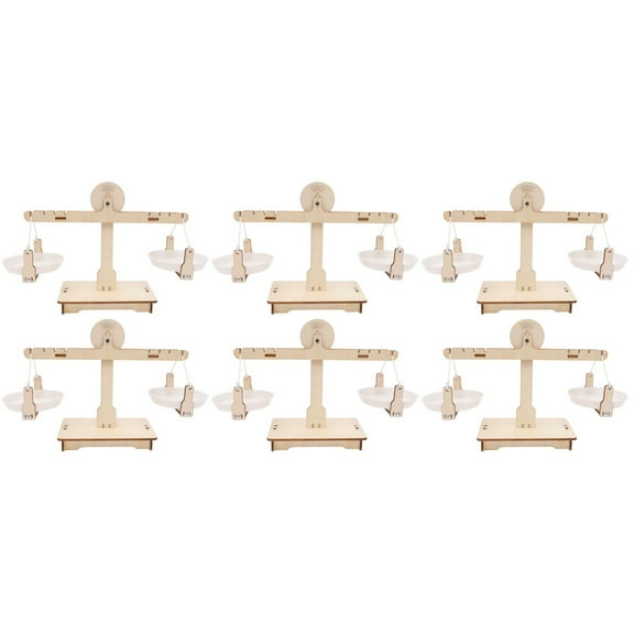 6 Sets Childrens Weighing Scales Wooden for Kids Pupils