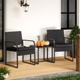 thumbnail image 6 of Asofer 3 Pieces Patio Chairs with Cushions,All-Weather Outdoor Rattan Furniture Sets with Glass Table for Garden,Porch, Bistro,Yard,Black, 6 of 9