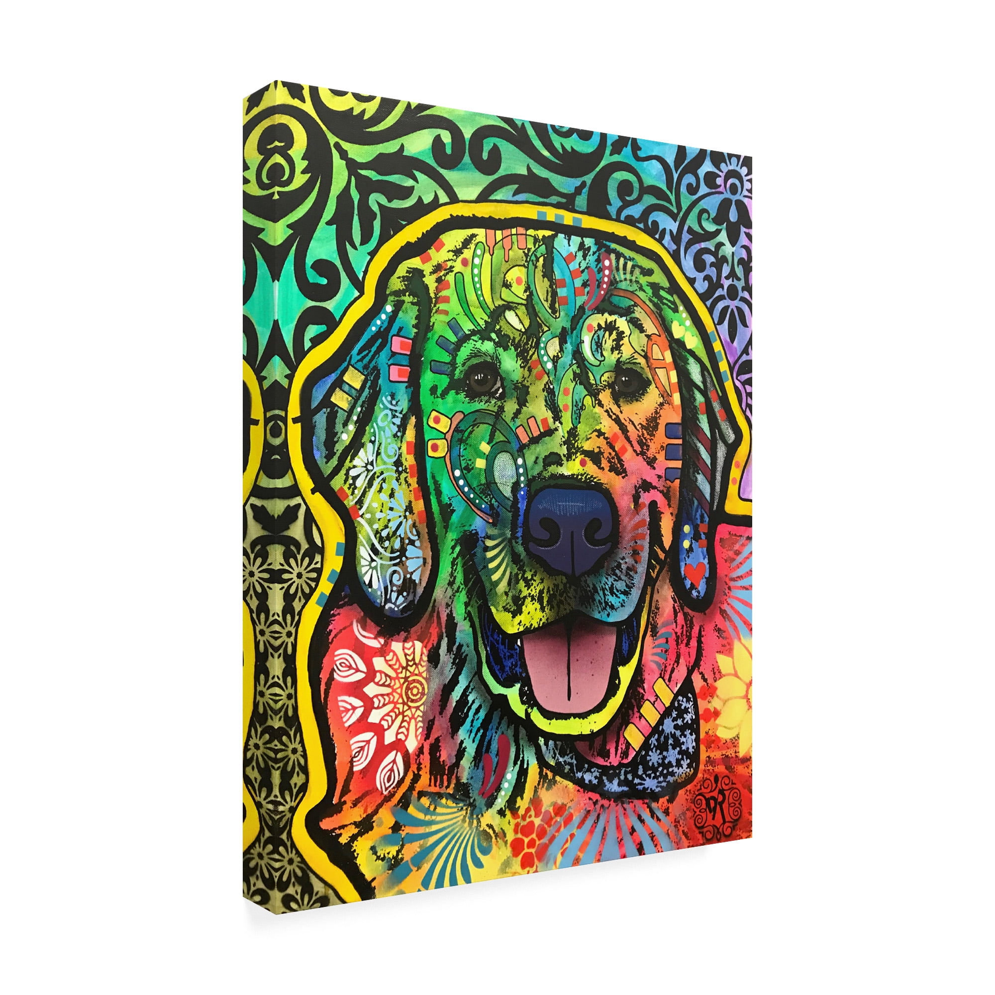Trademark Fine Art 'Dog Pop Green' Canvas Art by Dean Russo