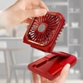 thumbnail image 3 of Aiwa Folding Necklace Fan and 4000mAh Power Bank with Lanyard and Phone Stand, Red, 3 of 5