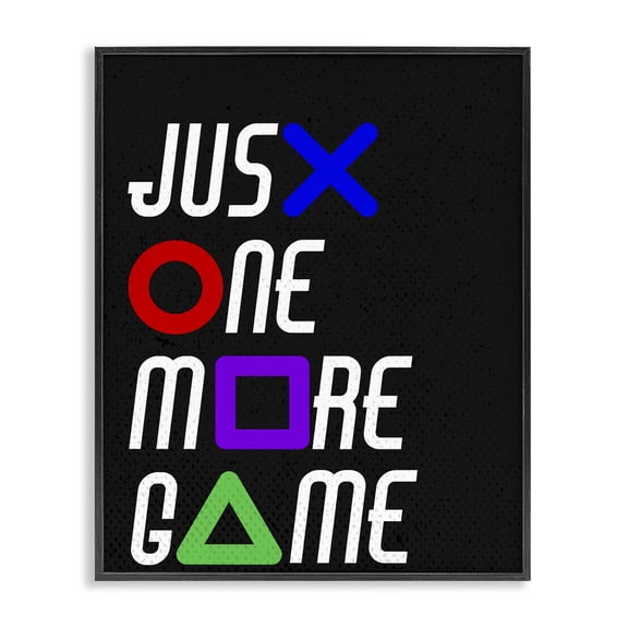 One More Game with Symbols Black Framed Giclee Art, design by Kim Allen