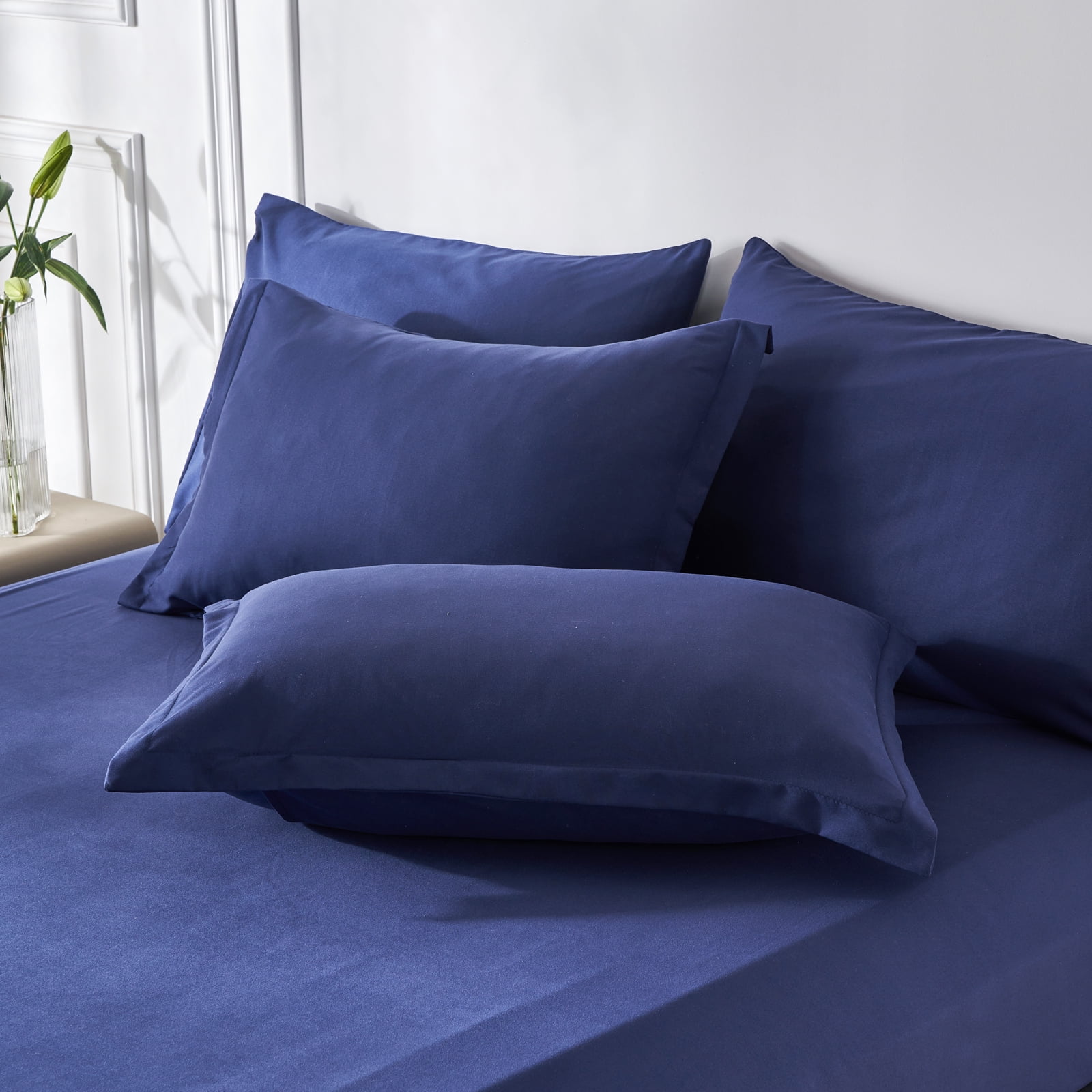 Davulos King Comforter Set,7 Pieces Bedding Comforter Sets King Size Navy Bed in a Bag for All Season