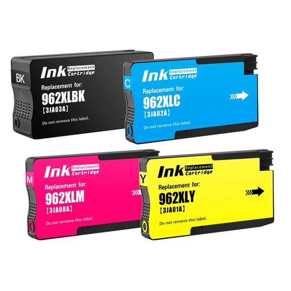4 Packs Replacement 962 962XL Ink Cartridge Premium High-Capacity Compatible for OfficeJet 9010 9012 9015 9018 9025
