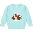 thumbnail image 2 of Inktastic Cute Mermaid, Little Mermaid, Brown Hair, Pink Flowers Toddler Sweatshirt, 2 of 4