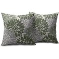 thumbnail image 2 of Sage Green Flower Pillow Covers 20x20 Set of 2 Grey Gray Dahlia Modern Geometry Floral Decorative Throw Pillows Outdoor Farmhouse Holiday Pillowcases Cushion Case Decor for Home Sofa Couch Bed, 2 of 6