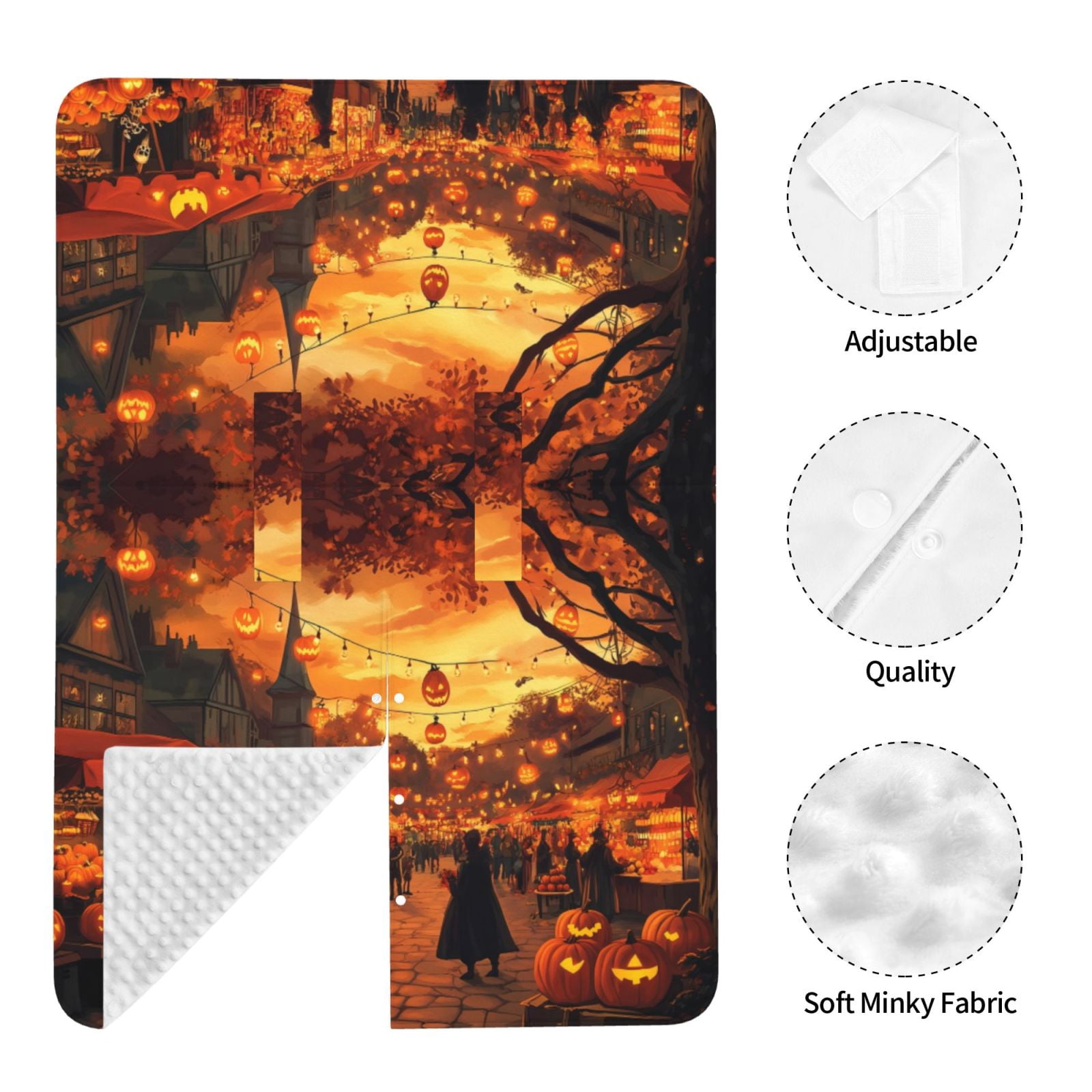 Car Seat Cover Baby - Halloween Pumpkin Market Breathable Infant Car Seat Cover for Baby Carseat, Lightweight Comfort Baby Essentials Must Haves Newborn Stuff for Girl Boy