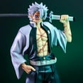 thumbnail image 2 of Sanemi Shinazugawa Figure Kimetsu No Yaiba Demon Figures Monster Slayer Action Figure Ghost Slayer Anime Figure for Collection Desk Decor Green+white, 2 of 7