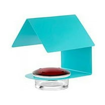 Mosaic Birds Recycled Glass & Metal Humming Bird Feeders for Outdoors - Hanging Bird House for Lawn Decor - Aqua Blue