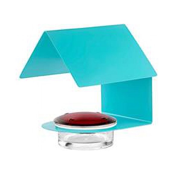 Mosaic Birds Recycled Glass & Metal Humming Bird Feeders for Outdoors - Hanging Bird House for Lawn Decor - Aqua Blue