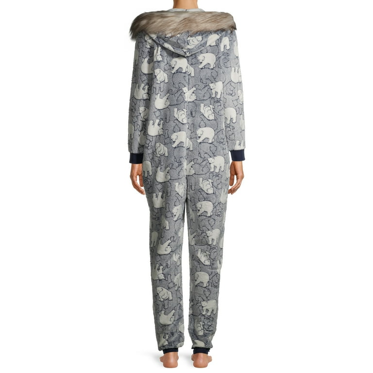 Secret treasures women's and women's plus faux fur trimmed union suit hotsell