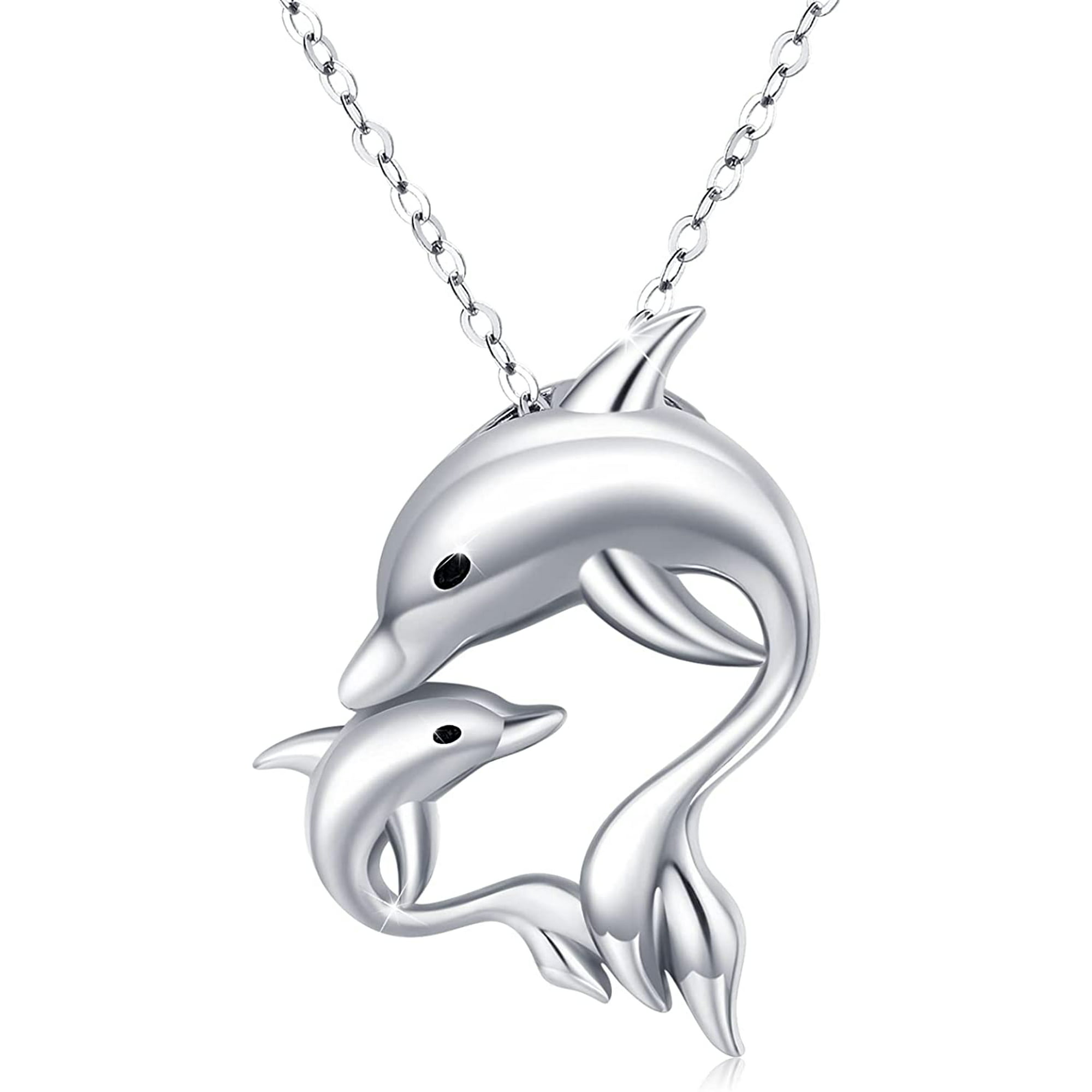 Dolphin Necklace 925 Sterling Silver Two Dolphin Lovely Necklace ocean animal  Necklaces Hawaii Pendant Dolphin Jewelry for Dolphin Lovers Women Girls  with Gift Box | Walmart Canada