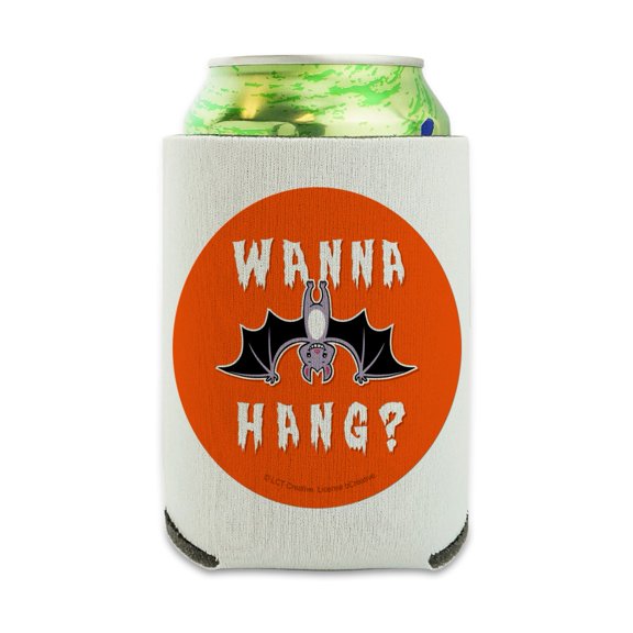 Wanna Hang Want Bat Funny Humor Can Cooler - Drink Sleeve Hugger Collapsible Insulator - Beverage Insulated Holder