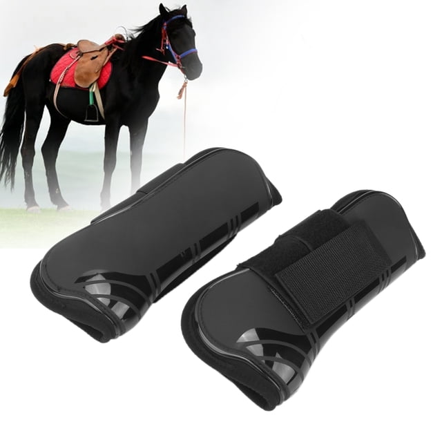 Horse Splint Boots, Horse Boots Adjustable PU For Leg For Riding Shock Absorbing Black
