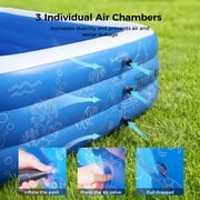 Inflatable Pool for Kids and Adults, 120x6822 Oversized Thickened Family Swimming Pool Blow Up Pool, Blue