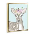 thumbnail image 3 of Stupell Industries Cottage Floral Deer on Blue Gold Floating Frame Canvas Art, 17 x 21, by Corinne Haig, 3 of 8