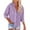Purple, variant on Womens Button Down Linen Shirts Fall Long Sleeve Lapel Tops Fashion Casual Work Solid Color V-Neck Loose Business Office Shirts with Pocket