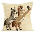 thumbnail image 2 of Animlas Christmas Embroidered Pillow Cover, Cozy Horses Knit Sofa Couch Decor Pillowcase, Farmhouse Rustic Couple Horses Cushion Cover, Bedside Living Room, Bedroom Cushion Case, 2 of 7