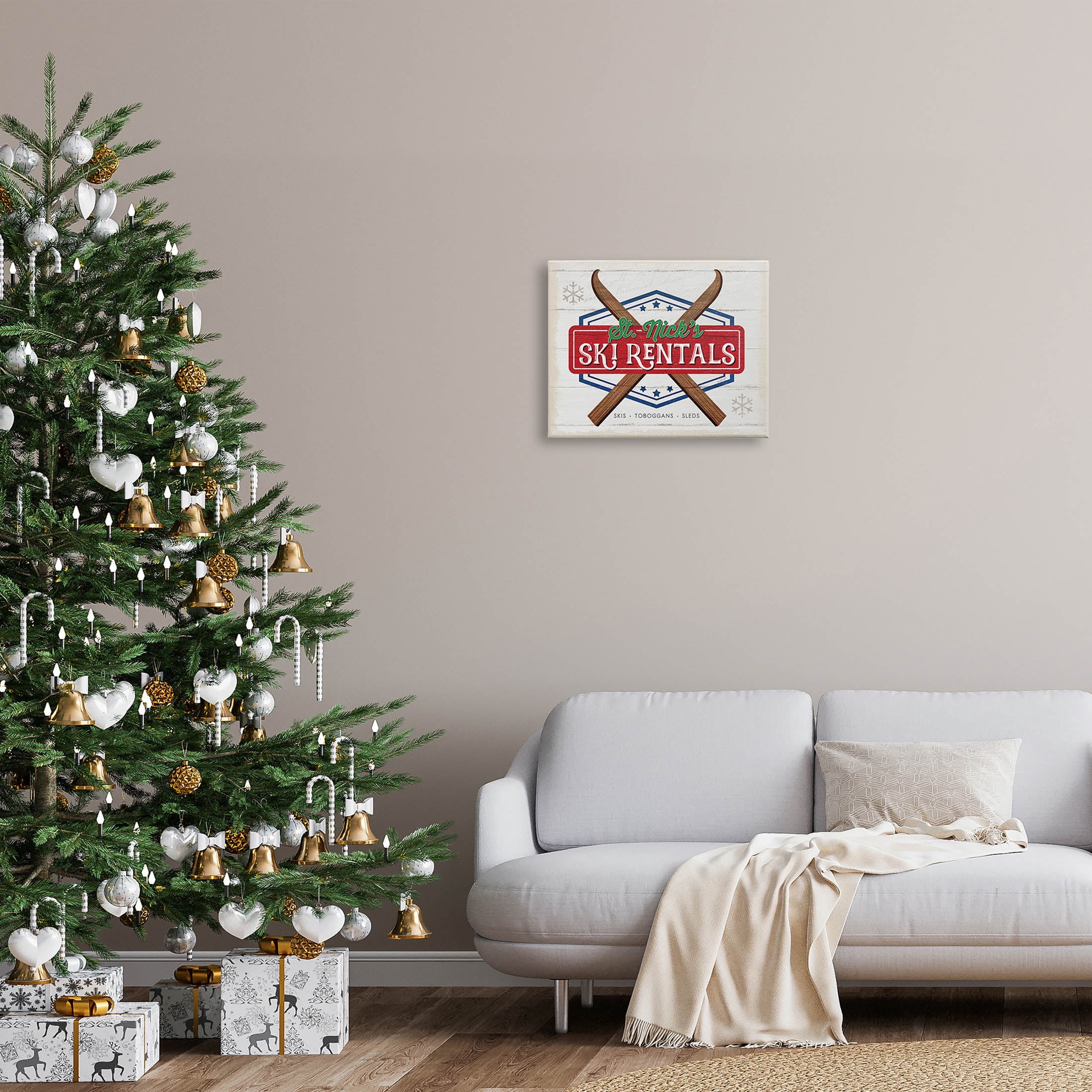Stupell Industries St. Nick's Ski Rentals Vintage Graphic Art Gallery Wrapped Canvas Print Wall Art, Design by Jennifer Pugh