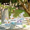 thumbnail image 5 of YWIYIUD 1PC Wooden Easter Rabbit Table Decorations Easter Hand Painted Rabbit Ornaments Tabletop Centerpieces Tiered Tray Decor for Spring Easter Indoor Home Party Patio Yard Decor 6.5inch, 5 of 5