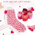 thumbnail image 4 of KYGABAK 4 Pairs Christmas Fuzzy Cupcake Socks for Women Girl Fluffy Slipper Socks DIY Gift Boxes for Winter Valentines-Style E, 4 of 10