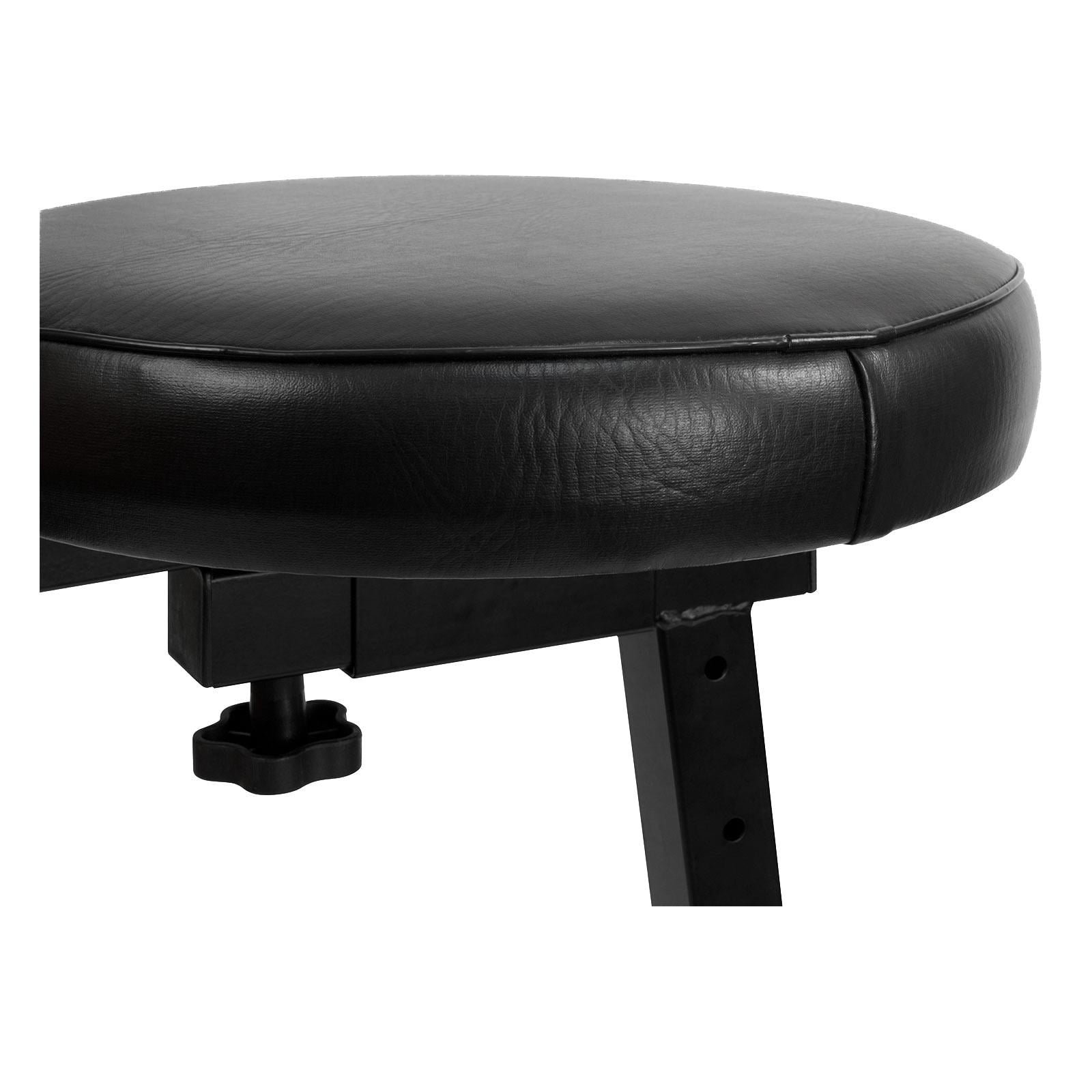 Ultimate Support JS-MPF100 Music Performance Chair with Double X-Style DJ Coffin Keyboard Stand Package