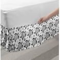 thumbnail image 2 of Turtle Bed Skirt, Nautical Animals Pattern Sea Turtle Shells and Starfish Monochrome Illustration, Elastic Bedskirt Dust Ruffle Wrap Around for Bedding Decor, 4 Sizes, Black and White, by Ambesonne, 2 of 2