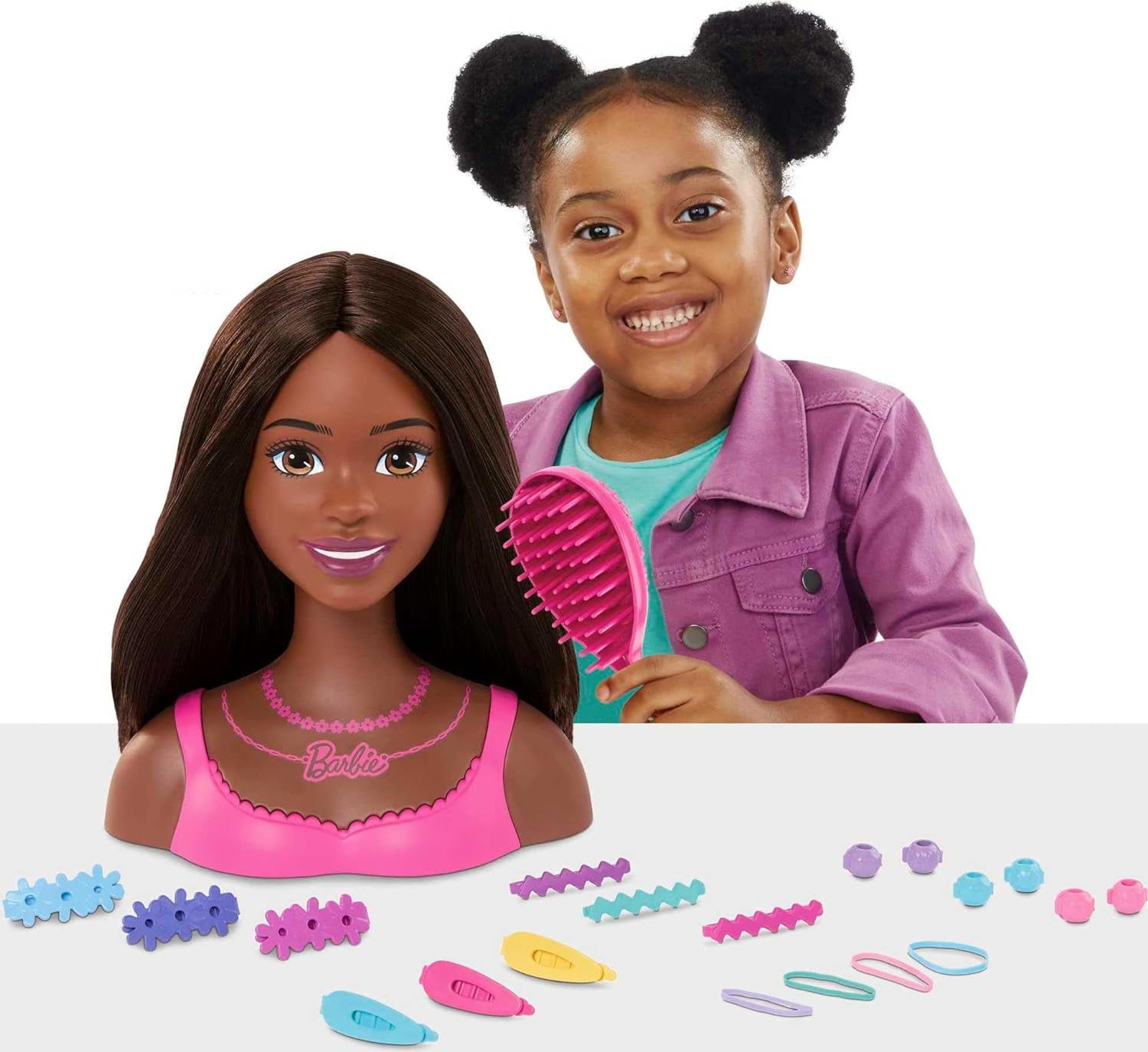 Barbie Styling Head with Brunette Hair