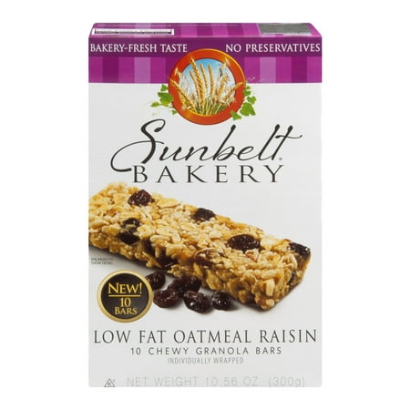 Sunbelt Bakery Granola Bars Oatmeal Raisin Chewy Low Fat - 10 CT