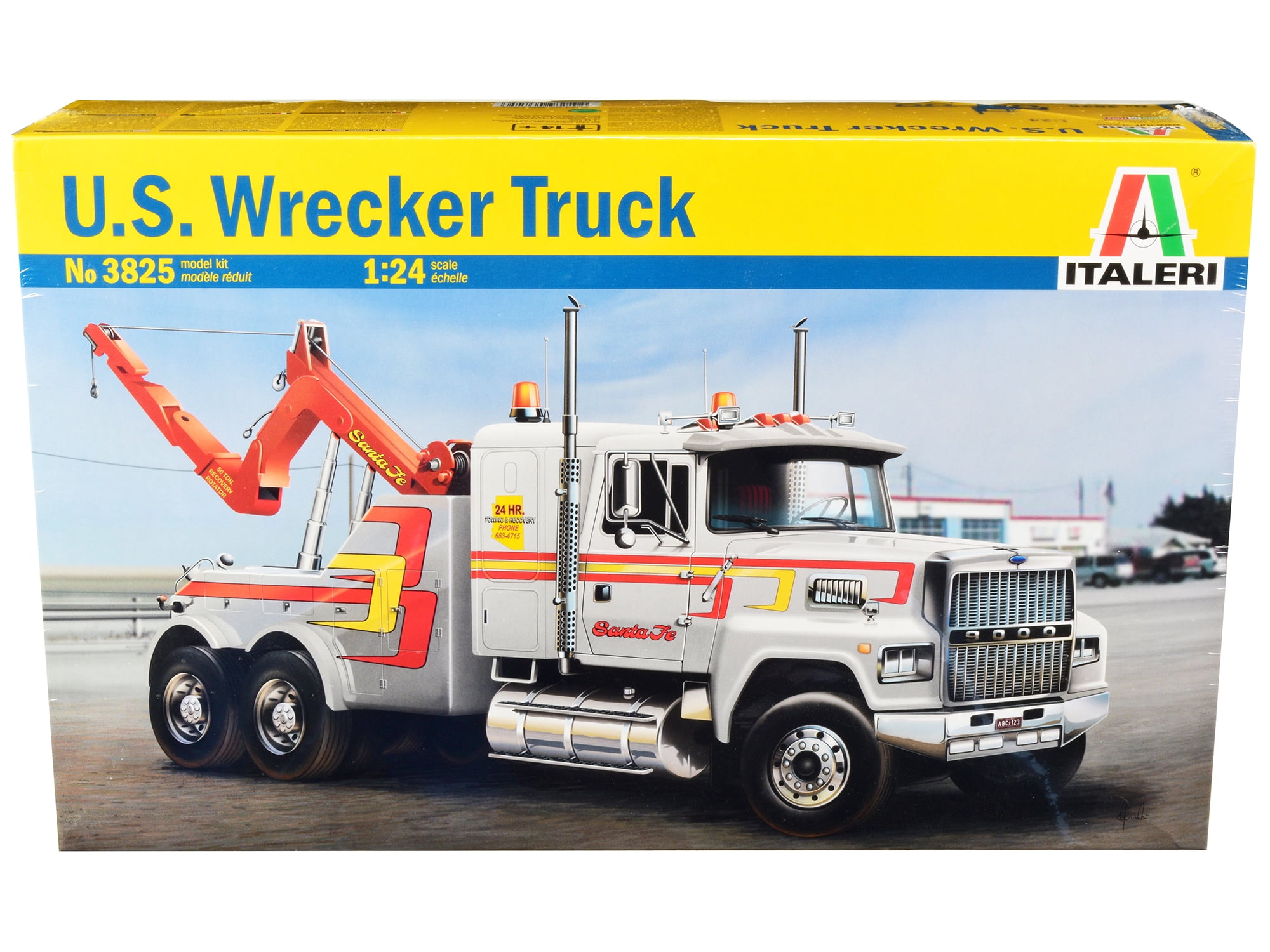 Diecast Skill 4 Model Kit U.S. Wrecker Tow Truck 1/24 Scale