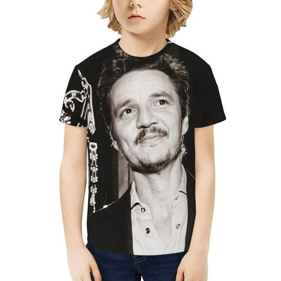 Pedro Pascal Kids T-Shirt 3D Printed Graphic T-Shirts Boys and Girls Short Sleeve Shirts for Youth Kids X-Small