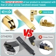 thumbnail image 5 of Solid Brass High Pressure Hand Held Shower Wand Square Head with Adjustable Supply Elbow Wall Connector Shower Holder and Hose Set, Brushed Nickel, 5 of 9