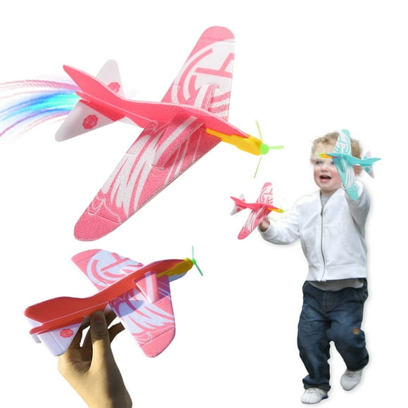 Lubelski 2Pcs Throw Flying Airplanes Ultralight Roundabout Foam Board Streamlined Design Creative Interactive Model Toy Kids Hand Throw Flying Glider Foam Plane Party Favor
