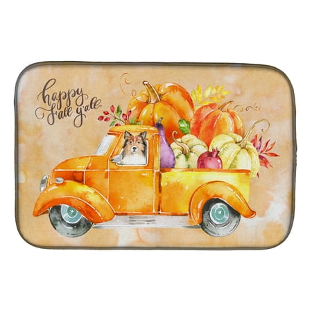 Fall Harvest Sheltie Dish Drying Mat