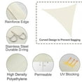thumbnail image 4 of LOVE STORY Custom Size 15'x15'x21.2' Cream Sun Shade Sail Right Triangle Sunhsade Fabric Awning Canopy for Patio Backyard Carport Pergola (Customized), 4 of 7