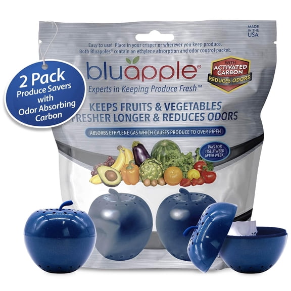 Bluapple Produce Saver Refrigerator Accessories Blue Reusable Activated Carbon