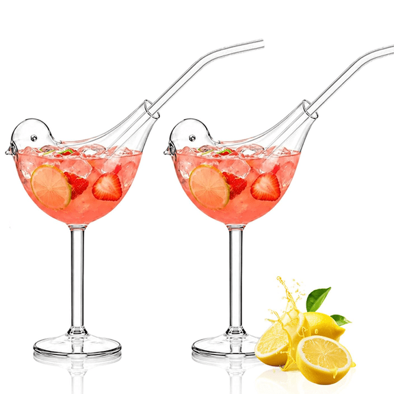 Bird Bam Glasses for Mahjong| Clear Crystal Glass Bird Cocktail Glass, 5oz/150ml, for Champagne, Mixed Drinks, Party, Wedding and Home Decor