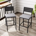 thumbnail image 6 of Pellebant Set of 2 Outdoor Chairs, Swivel Bar Stools Aluminum Patio Bar Chairs in Gray, 6 of 8