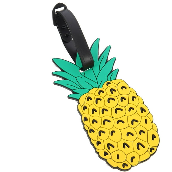 SOPOTUTU Pineapple Shape Yellow Luggage Tag Plastic Baggage Id Tag for Easy Identification