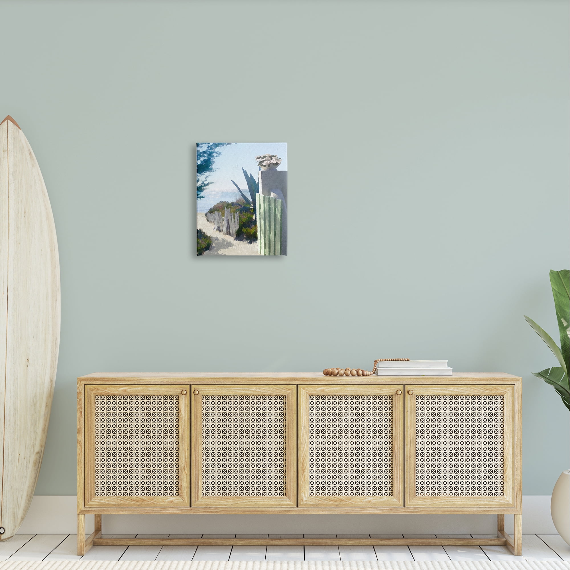 Stupell Industries Beach Shore Boardwalk Summer Ocean Sandy Breeze Painting Gallery Wrapped Canvas Print Wall Art, Design by Noah Bay