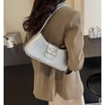 thumbnail image 3 of Bolso de hombro Amszke Y2K Trendy de cuero vegano plateado, 3 of 7