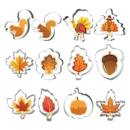 

Day Set Die Stainless Chocolate 12 Turkey Thanksgiving Combination Cutting Steel Cake Mould Fun Baking Stuff for Kids