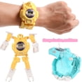 thumbnail image 2 of Children's Cartoon Deformation Robot Toy Electronic Watch Puzzle Kids Holiday Gift Christmas Present(Yellow), 2 of 6