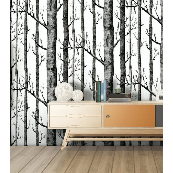 Birch Tree Peel and Stick Wallpaper Contact Paper 17.7"x 19.7ft